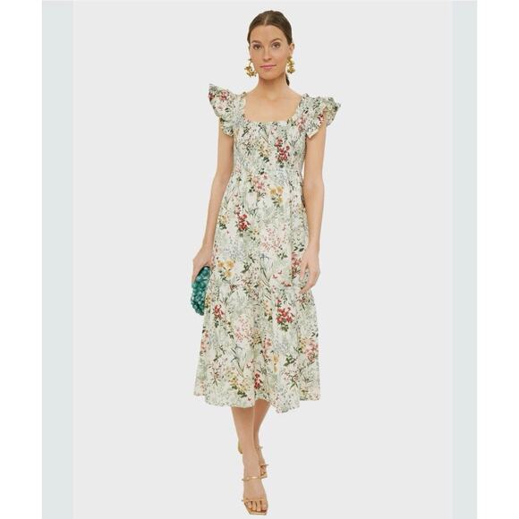 Tuckernuck Mallie Smocked Midi Dress Sun Faded Fields XS Floral - Picture 1 of 9